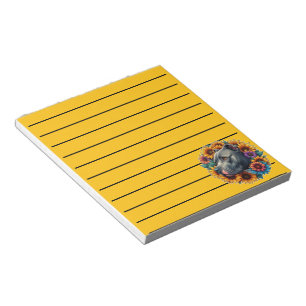 Bloc-note Chien Pitbull entouré de tournesols vibrants