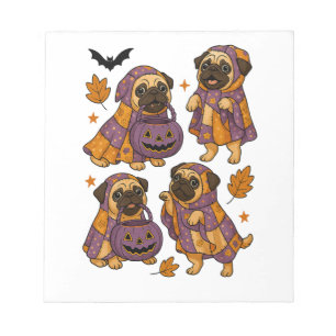 Bloc-note Chien Pug Fantôme Halloween Effrayant