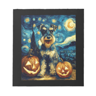 Bloc-note Chien Schnauzer Miniature Mignon Halloween Jack O 