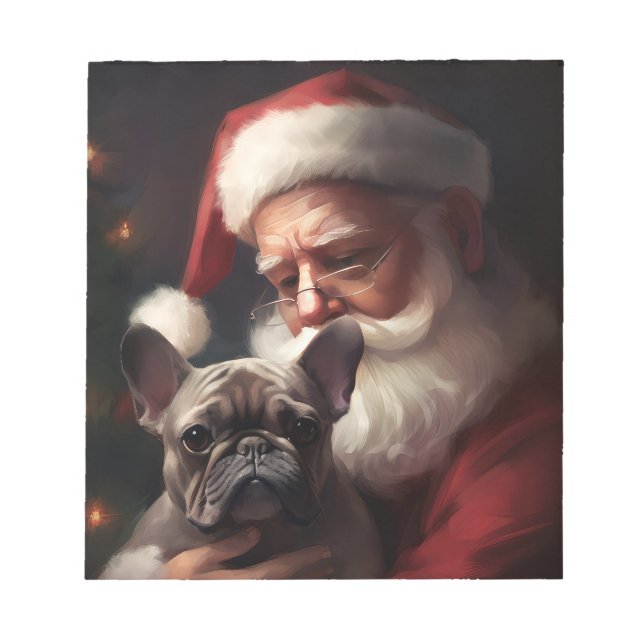 Bloc-note Chien-taureau français avec Noël Festif du Père No (Devant)