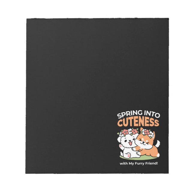 Bloc-note Chiens de jeu avec Flower Crowns - Fun Spring Them (Devant)