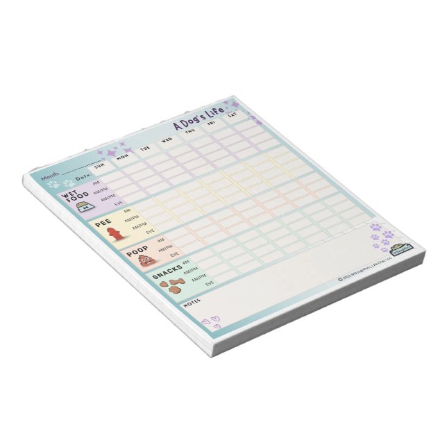 Bloc-note Chien's Life Daily Tracker Notepad (Sunday Starter (Incliné)