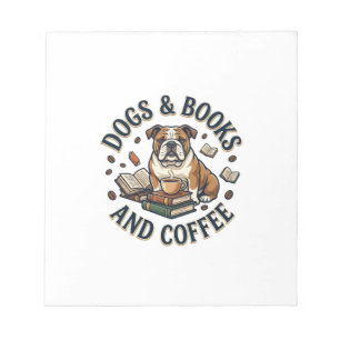 Bloc-note Chiens Livres Café Bouledogue Pile Tasse_1