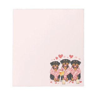 Bloc-note Chiens Rottweiler de la Saint-Valentin