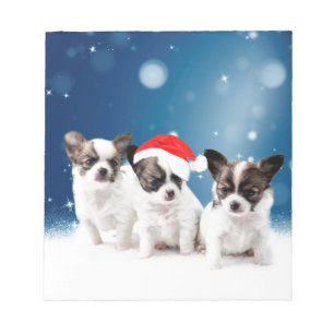 Bloc-note Chihuahua Chiuppies mignonnes avec Noël du Père No