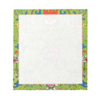 Bloc-note Chinoiserie verte classique moderne