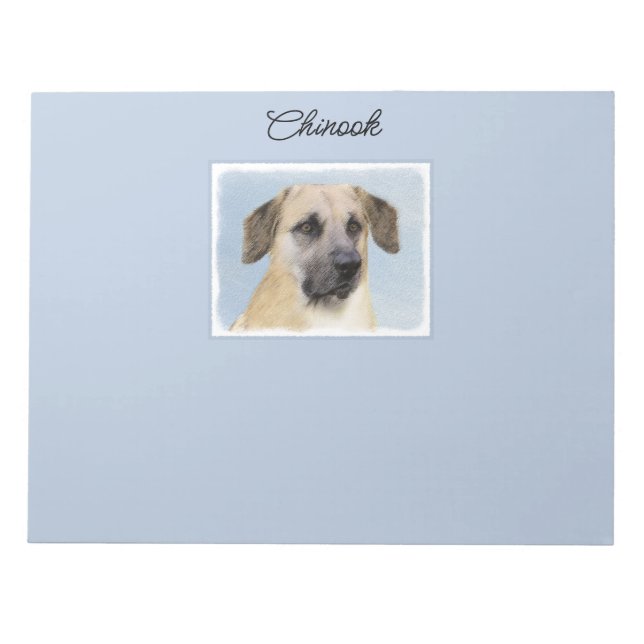 Bloc-note Chinook (Oreilles Laissées) Peinture - Art Chien o (Devant)
