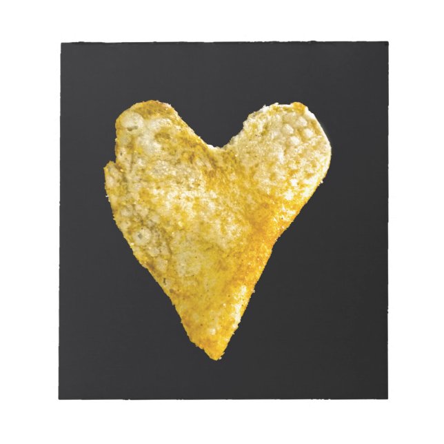 Bloc-note Chip de pomme de terre en forme de coeur (Devant)