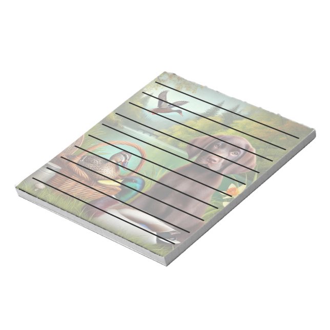 Bloc-note Chocolat Labrador Chiot près d'un lac avec des can (Tourné)