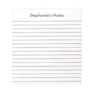 Bloc-note Chocolat moderne Brown Liné Personnalisé