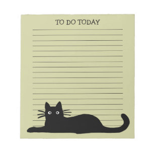 Bloc-note Chouette chatte noire personnalisée avec ligne