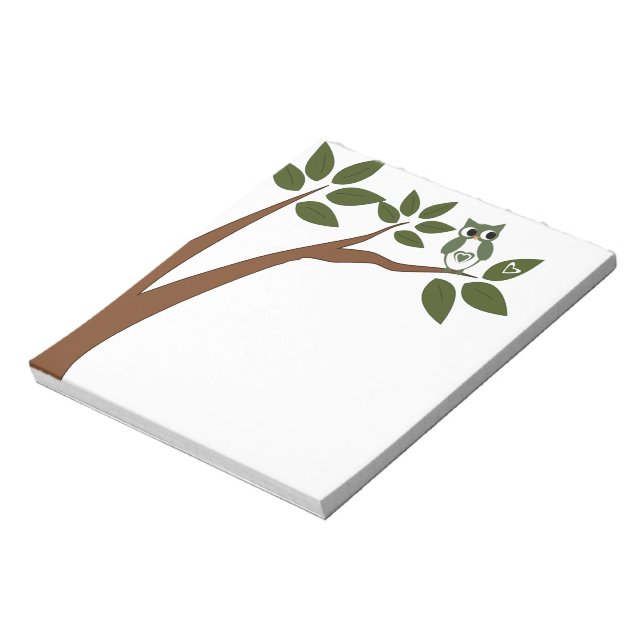 Bloc-note Chouette d'amour verte dans l'arbre (Tourné)