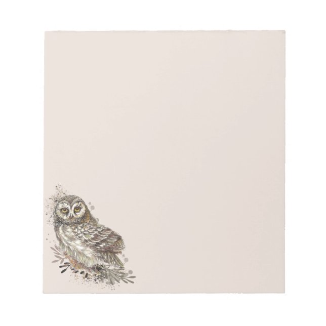 Bloc-note Chouette mignonne, Aquarelle Nature (Devant)