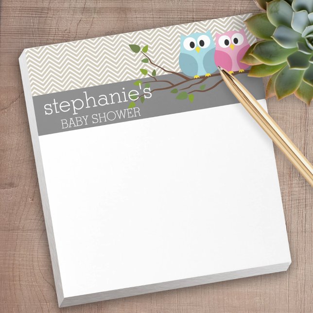 Bloc-note Chouette mignonne sur Branche bébé fille ou garçon (Personalized Notepad)