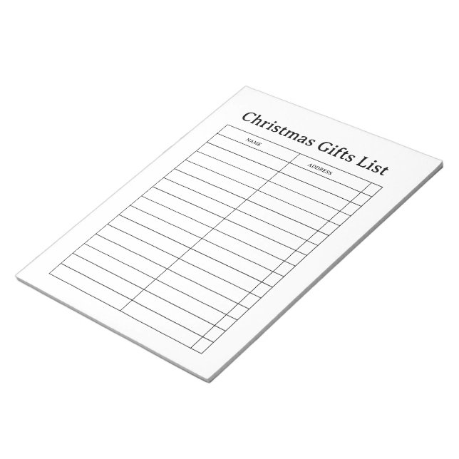 Bloc-note Christmas Gift List Notepad (Incliné)