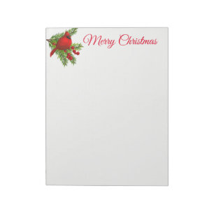 Bloc-note Christmas Notepad-Red Cardinal