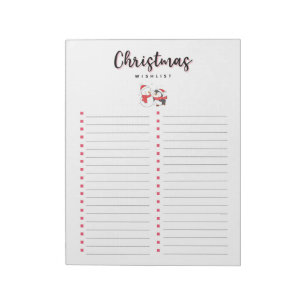 Bloc-note Christmas Wishlist Snowman et Penguin