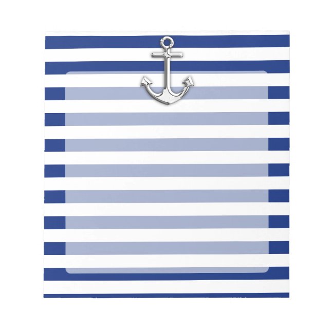 Bloc-note Chrome Anchor on Navy Stripes (Devant)