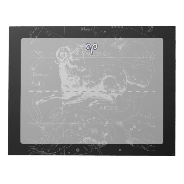 Bloc-note Chrome comme Aries Symbole Zodiac sur Hevelius 169 (Devant)