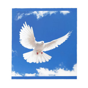 Bloc-note Ciel de vol d'amour de paix d'oiseau de colombe de