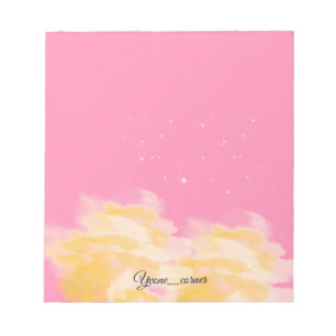 Bloc-note Ciel Rose Doux Écriture de Nuages Esthétique