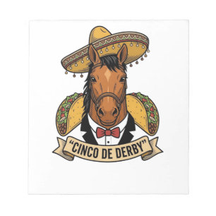 Bloc-note Cinco de Derby Cheval Taco Sombrero Design Vintage