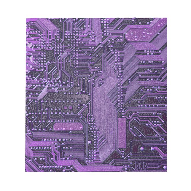 Bloc-note Circuit imprimé cybernétique violet technologie ar (Devant)
