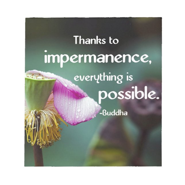 Bloc-note Citation de Lotus/Impermanence-Bouddha pour l'ense (Devant)