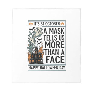 Bloc-note Citation de masque Halloween vintage vector design