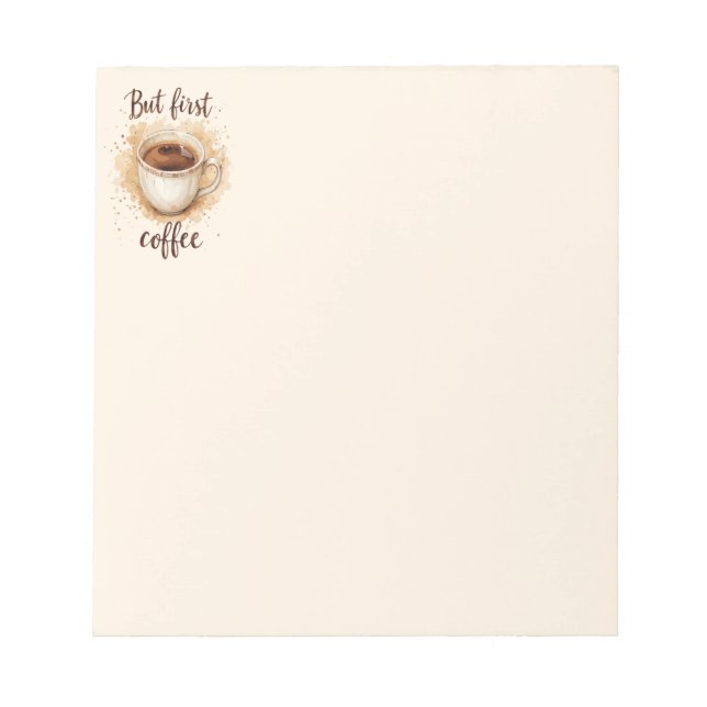 Bloc-note Citation de rappel de l'aquarelle de café amusant  (Devant)