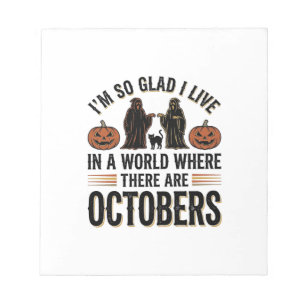 Bloc-note Citation Halloween Vintage Octobre Dessin Chat Cit