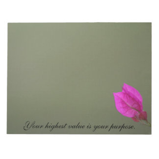 Bloc-note Citation inspirante de Bougainvillea sur le but