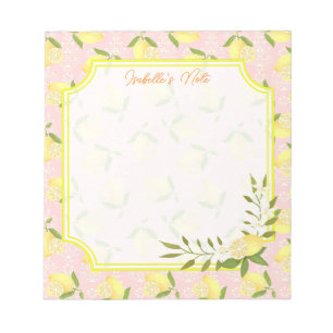Bloc-note Citron Motif Love Peach