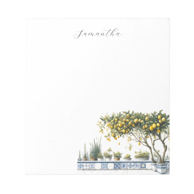 Bloc-note Citronnier Arbre Amalfi Carrelage Terrasse (Devant)