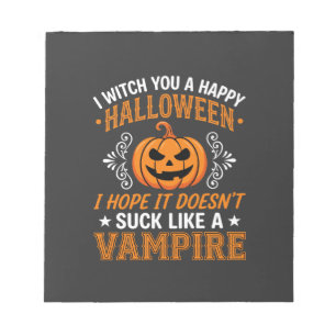 Bloc-note Citrouille de vampire drôle d'Halloween
