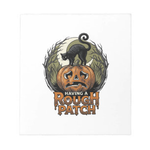Bloc-note Citrouille d'Halloween Chat Tache Brute Gravure Vi