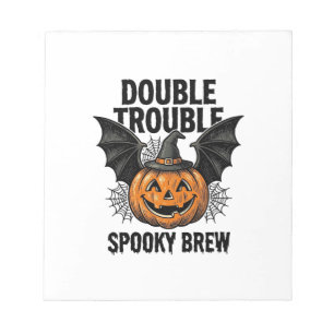 Bloc-note Citrouille d'Halloween Sorcière Double Trouble Vin