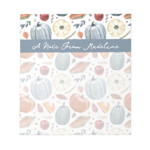 Bloc-note Citrouilles d'automne et feuilles d'automne Motif