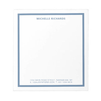 Bloc-note Classic Professional Dusty Blue Border Stationery