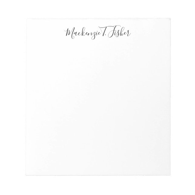 Bloc-note Classical Calligraphy Elegant Plain Black & White (Devant)