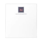 Classique Chic Bleu foncé et Monogramme de corail