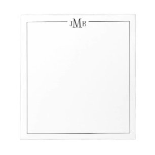 Bloc-note Classique, monogramme noir et blanc