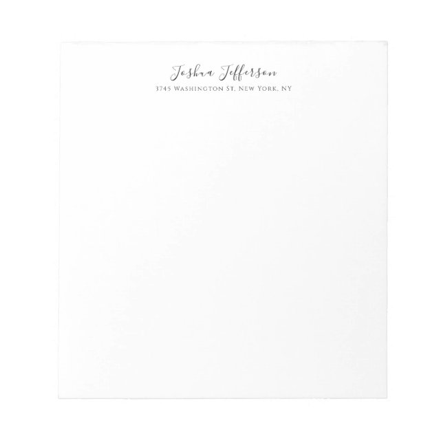 Bloc-note Classique Professionnel Créatif Uni Noir Blanc (Devant)