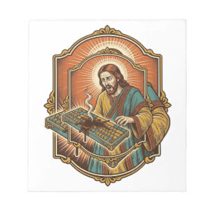Bloc-note Clavier Mécanique Jésus Café Renversé Technologie