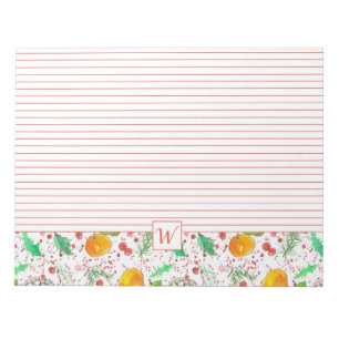 Bloc-note Clementines Cranberries Pine Cônes Monogramme