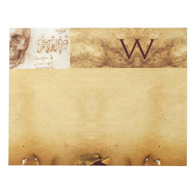 Bloc-note CLINIQUE DENTAIRE, MONOGRAMME DENTISTE, Parchemin  (Devant)