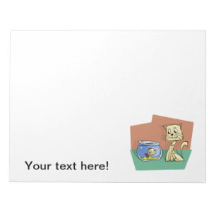 Bloc-note Clipart de cuvette de chat et de poissons