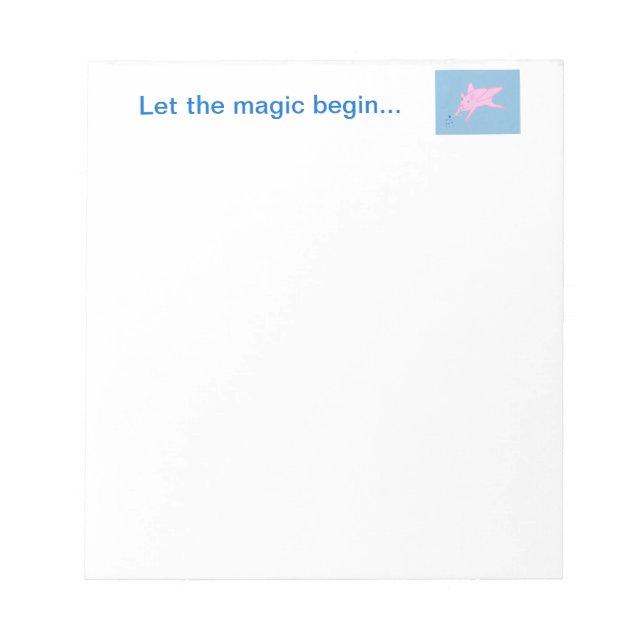Bloc-note Cochon rose Faisant Blue Stars Notepads (Devant)