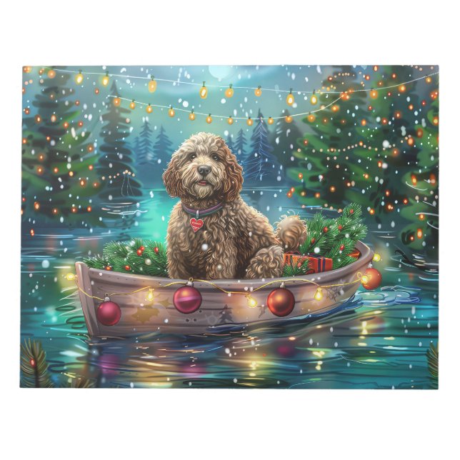 Bloc-note Cockapoo Christmas Festive Voyage (Devant)