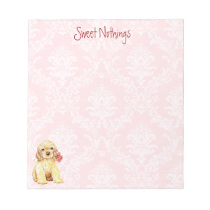 Bloc-note Cocker rose de Valentine